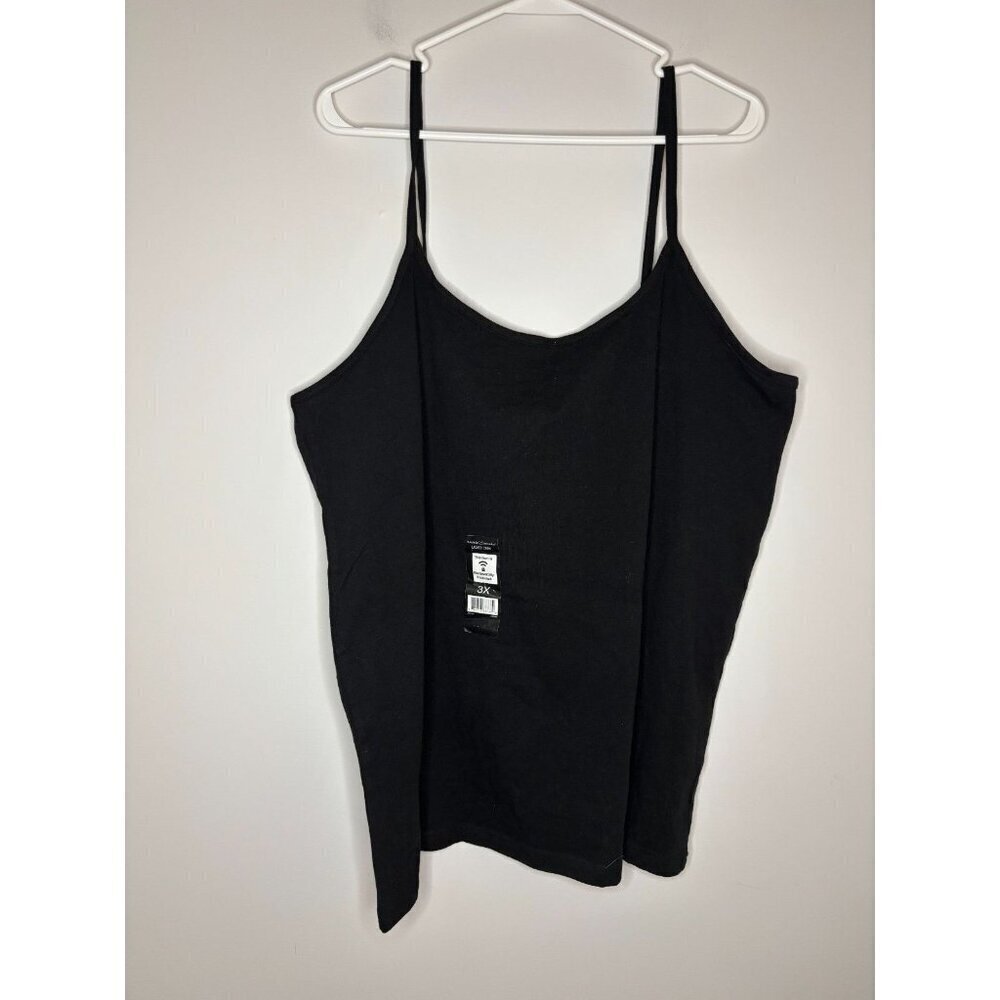 BOBBIE BROOKS NEW Ladies Cami Womens 3X Black Spaghetti Strap Stretch